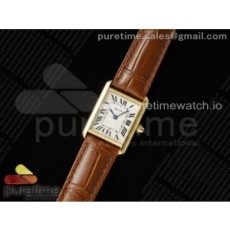 AF공장 까르띠에 탱크머스트 22미리 스몰사이즈 옐로우골드 Tank Must YG 22mm AF 11 Best Edition White Dial on Brown Leather Strap Ronda Quartz