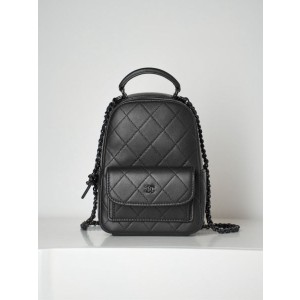(팬더샵) 샤넬 퀼팅 쏘블랙 탑핸들 미니 백팩