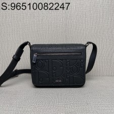 [JHL] 디올 메신저백 플랙 디올 그래비티 레더 그레인드 카프스킨 블랙 21*18*6cm