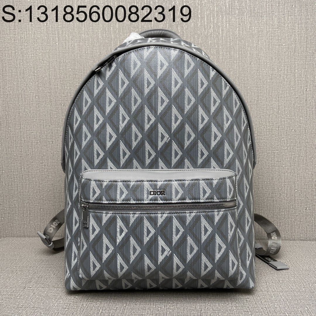 [JHL] 디올 라이더 백팩 디올 그레이 CD 다이아몬드 캔버스 스무스 카프스킨 30*42*15cm
