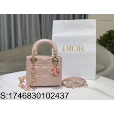 [JHL] 디올 미니 레이디백 핑크 모노그램 M0505 라이트 핑크 17*15*7cm