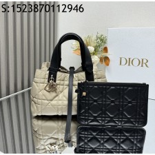 [JHL] 디올 스몰 뚜주흐 백 매크로까나쥬 카프스킨 로프 베이지 블랙 M2822 23*15*15cm