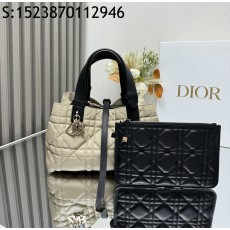 [JHL] 디올 스몰 뚜주흐 백 매크로까나쥬 카프스킨 로프 베이지 블랙 M2822 23*15*15cm