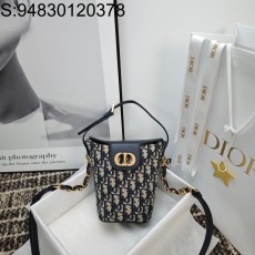 [JHL] 디올 30 몽테뉴 앰버 미니 버킷백 블루 카프스킨 17*18*8cm