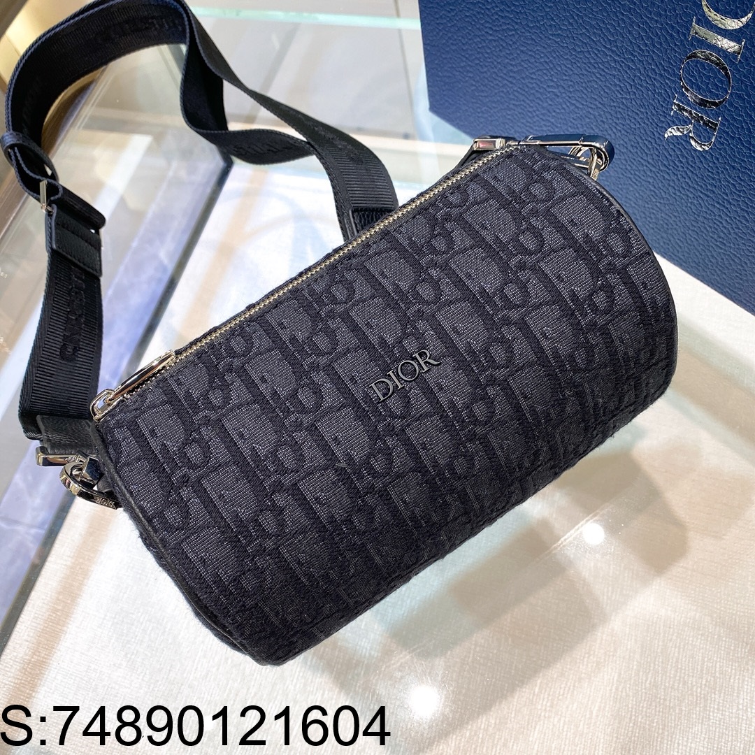 [JHL] 디올 롤러 백 지퍼 오블리크 블랙 21*12.5*12.5cm