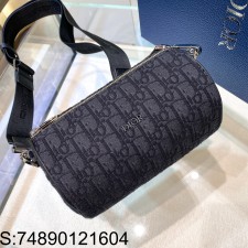 [JHL] 디올 롤러 백 지퍼 오블리크 블랙 21*12.5*12.5cm
