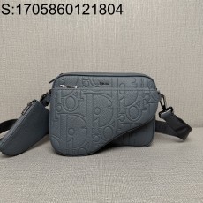 [JHL] 디올 새들 트리플 파우치 디올 오블리크 가죽 그레이 23*16*4cm