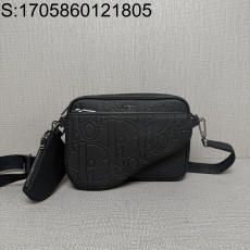 [JHL] 디올 새들 트리플 파우치 디올 오블리크 가죽 블랙 23*16*4cm Dior