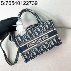 [JHL] 디올 미니 북 토트백 오블리크 자수 숄더백 블루 21.5*13*7.5cm S5573