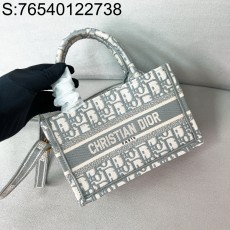 [JHL] 디올 미니 북 토트백 오블리크 자수 숄더백 그레이 21.5*13*7.5cm S5573