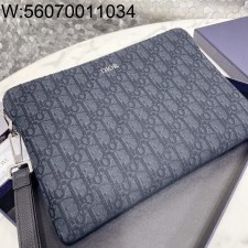 [JHL] 디올 파우치 블랙 오블리크 자카드 30*20cm 2OBCA251YSE-H03E