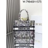 [JHL] 디올 스몰 디올 북 토트 D 플로럴 자수 멀티컬러 26.5*21*14cm 화이트