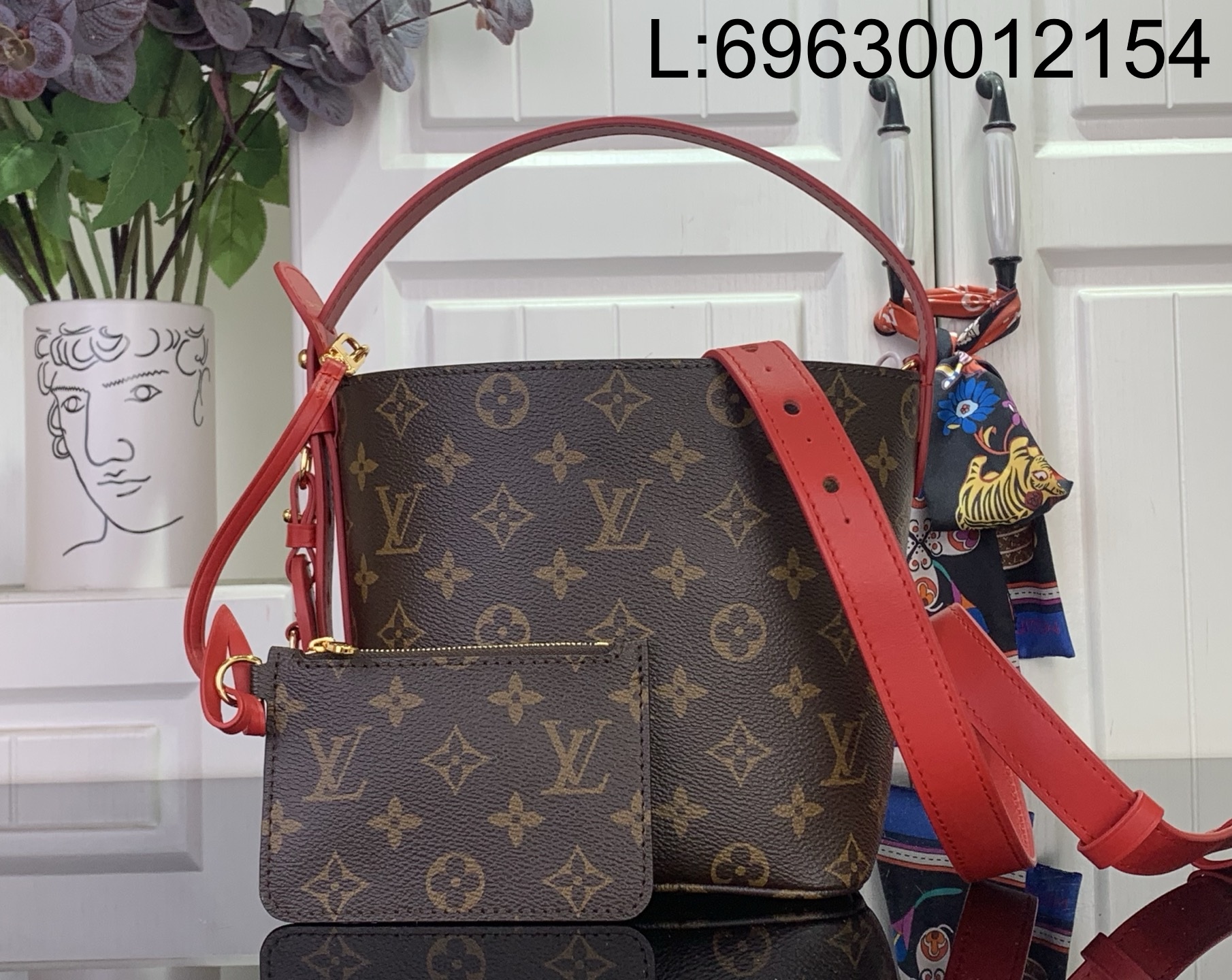 [88factory] 루이비통 올인 BB M28317 16*18*12cm 모노그램 브라운 레드