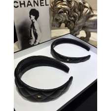 Chanel 샤넬 25B CC 퀼팅 램스킨 와이드 헤어클립 블랙 (와이드, 슬림)
