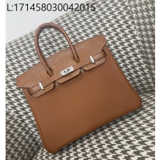 [장인의집,심안공장] 에르메스 버킨 25 브라운 은장 togo 타치 이음