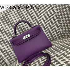 [장인의집,심안공장] 에르메스 켈리 19 은장 다크 퍼플 epsom